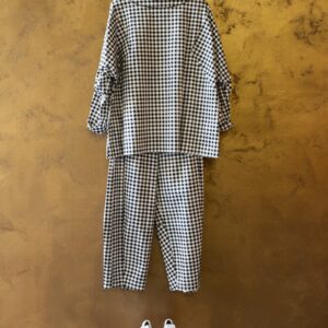 black and white checkered pants